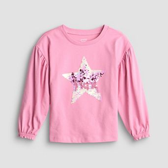 Girls 4-12 Jumping Beans® Sequin Ruffle Cuff Long Sleeve Tee