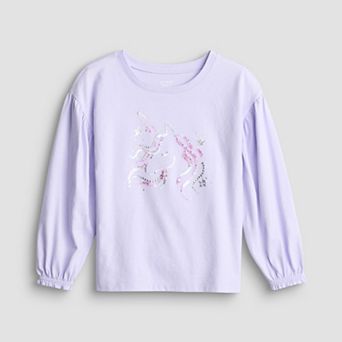 Girls 4-12 Jumping Beans® Sequin Ruffle Cuff Long Sleeve Tee