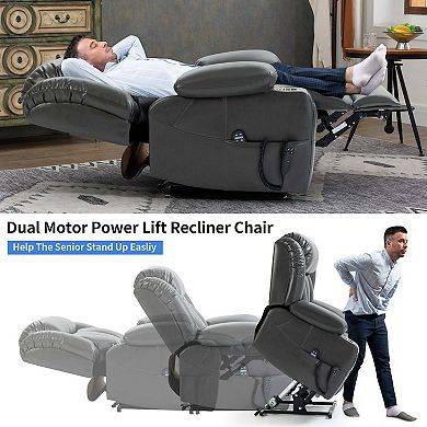 Power Lift Recliner Chair Motion Mechanism with 8 Point Vibration Massage and Heating & Cup Holders