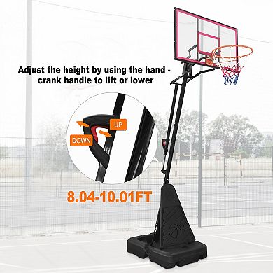 ELEMENT ACE Portable Adjustable Basketball Hoop with Rebound Board and Wheels for Youth & Adults