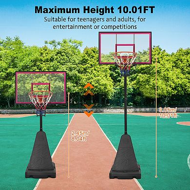 ELEMENT ACE Portable Adjustable Basketball Hoop with Rebound Board and Wheels for Youth & Adults