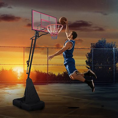 ELEMENT ACE Portable Adjustable Basketball Hoop with Rebound Board and Wheels for Youth & Adults