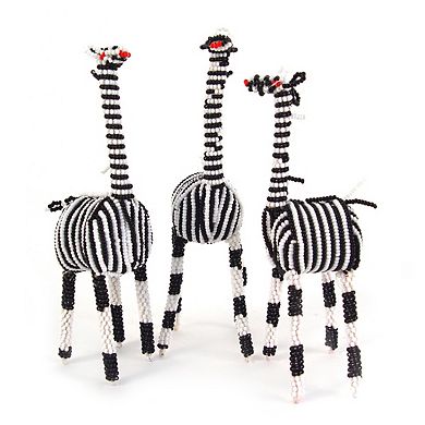 Beaded Zebra Figurine
