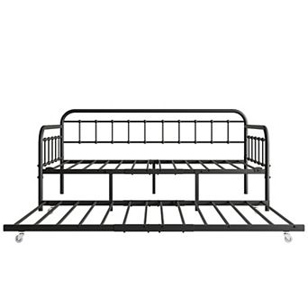 Twin Size Metal Daybed Frame with Trundle