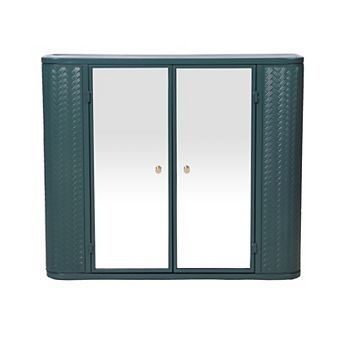 2 Mirrored Doors Wall-Mounted Bathroom Cabinet