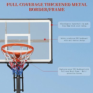 ELEMENT ACE Portable Height-Adjustable Basketball Hoop System with Rebound Backboard