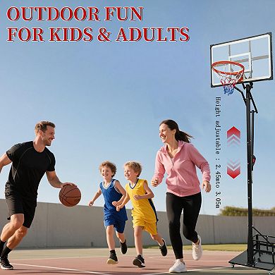 ELEMENT ACE Portable Height-Adjustable Basketball Hoop System with Rebound Backboard