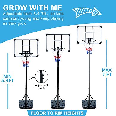 ELEMENT ACE Portable Basketball Hoop Stand with Wheels Adjustable Height for Indoor Outdoor Goals