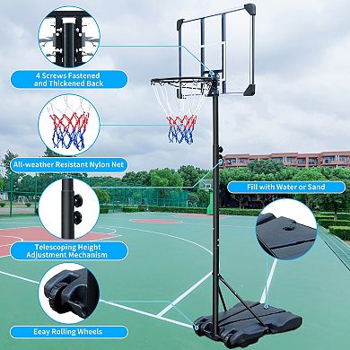 ELEMENT ACE Portable Basketball Hoop Stand with Wheels Adjustable Height for Indoor Outdoor Goals