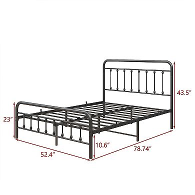 Metal Platform Bed Frame with Headboard