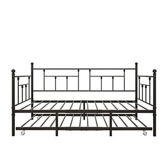 Twin Size Daybed Metal Frame with Trundle Set