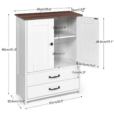 ELEMENT ACE Double Door Pet Feeding Station with Adjustable Bowls and Storage Drawers
