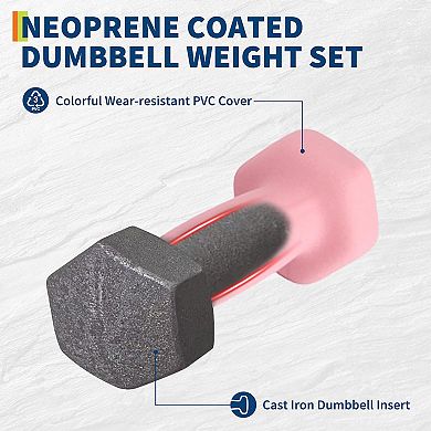 Dumbbell Set, Neoprene Dumbbell Set for Weightlifting & Bench Press & Squats & Curls