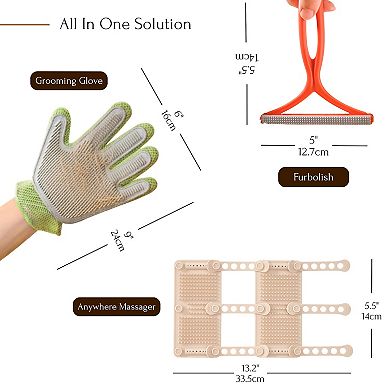 Petpals 3 in 1 Pet Hair removal Tool Kit