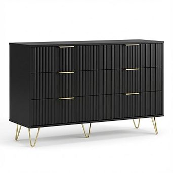 ANIXOL Fluted 6-Drawer Dresser