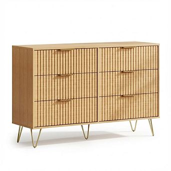 ANIXOL Fluted 6-Drawer Dresser