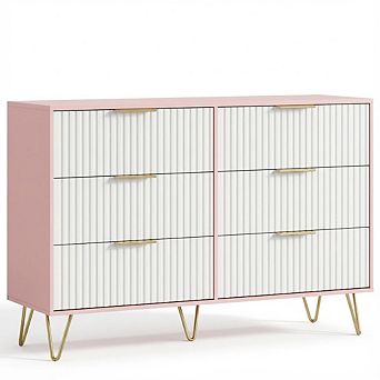 ANIXOL Fluted 6-Drawer Dresser