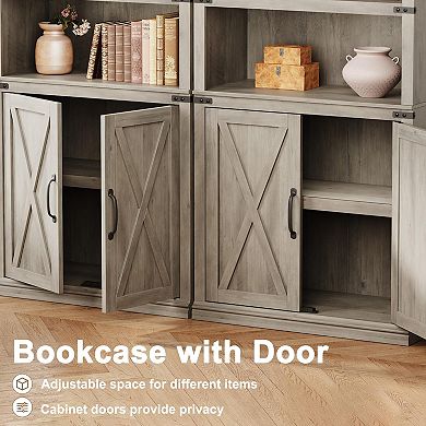 ANIXOL 5-Tier Bookcase with Cabinet Storage