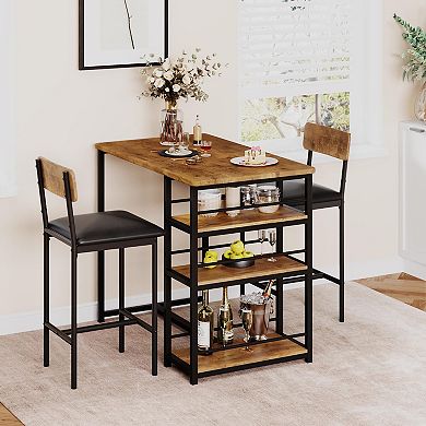 ANIXOL 3-Shelf Counter Height Dining Set for 2