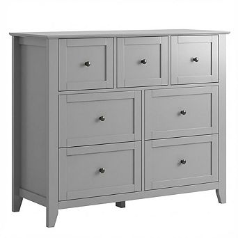 ANIXOL 7 Drawers Dresser for Bedroom, Farmhouse Wood