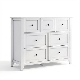 ANIXOL 7 Drawers Dresser for Bedroom, Farmhouse Wood