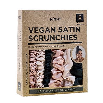 Assorted Satin Scrunchies 6-pack