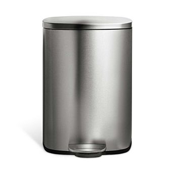 Ninestars Rectangular 13-Gallon Stainless Steel Step-On Trash Can