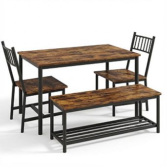 ANIXOL 4 pc Dining Set with Bench Storage