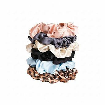 100% Silk Oversized Hair Scrunchies 6-Pack