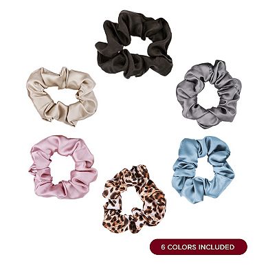 100% Silk Oversized Hair Scrunchies 6-Pack
