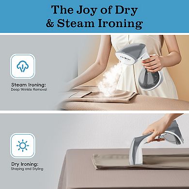 WHALL Portable Handheld Steamer & Iron Quick Heat, Steam and Dry Modes with 1200W