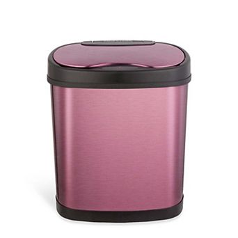 Ninestars Modern Oval 3-Gallon Stainless Steel Motion Sensor Trash Can