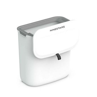 Ninestars Countertop 1.8-Gallon White Plastic Countertop Compost Trash Can