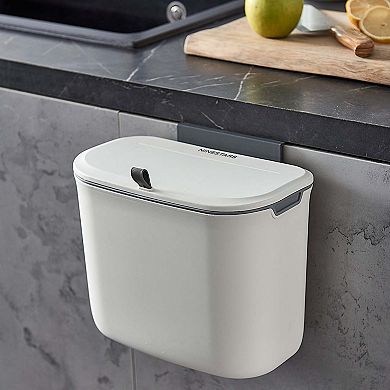 Ninestars Countertop 1.8-Gallon White Plastic Countertop Compost Trash Can