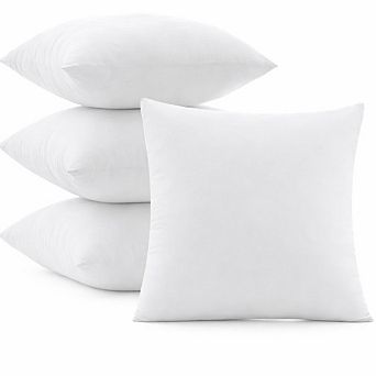 CASAFOYER Throw Pillow Inserts (18x18 Inch- Set of 4) Easy Maintenance Fluffy Inserts for Comfort