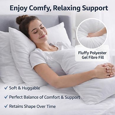 CASAFOYER Throw Pillow Inserts (18x18 Inch- Set of 4) Easy Maintenance Fluffy Inserts for Comfort