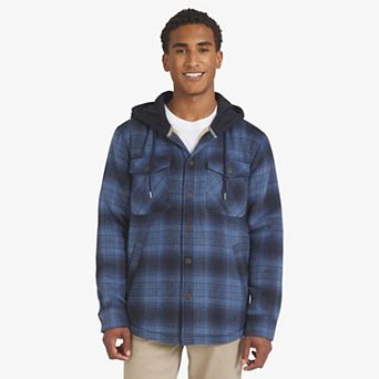 Men's Quiksilver Sherpa Lined Hooded Flannel Shacket