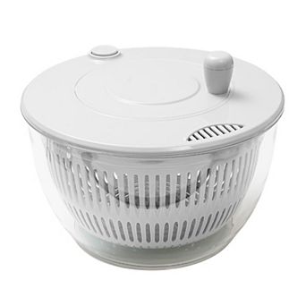 Large Salad Spinner with Locking Lid, Non-Slip Base, BPA-Free, Dishwasher Safe (White)