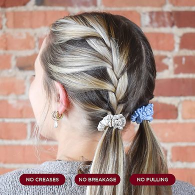100% Silk Skinny Hair Scrunchies 6-Pack