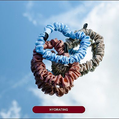 100% Silk Skinny Hair Scrunchies 6-Pack