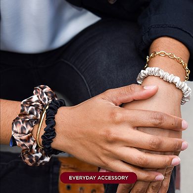 100% Silk Skinny Hair Scrunchies 6-Pack