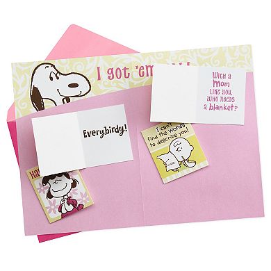 Hallmark Funny Snoopy & Woodstock Mother's Day Card with Mini Cards Inside