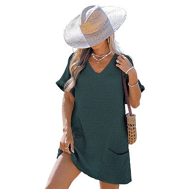 Women's Cupshe Dreamy Tides V-Neck Cover-Up Mini Dress