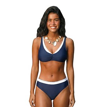 Women's Cupshe Contrast Trim Bikini Set with Adjustable Straps