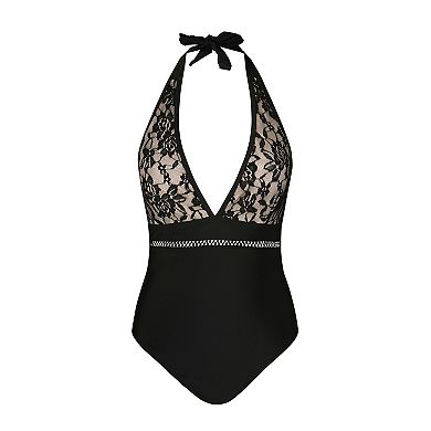 Women's Cupshe Lace Halter One-Piece Swimsuit