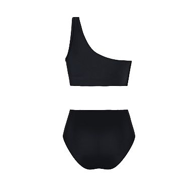 Women's Cupshe One-Shoulder Bikini & High-Waisted Bottoms Set