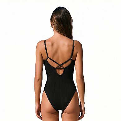 Women's Cupshe Scalloped Trim One-Piece Swimsuit