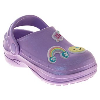 Sweethearts Candy Rainbow Toddler Girls Lightweight Slip-On Water Friendly Clogs