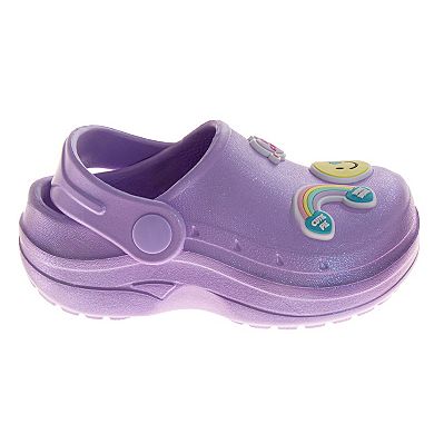 Sweethearts Candy Rainbow Toddler Girls Lightweight Slip-On Water Friendly Clogs