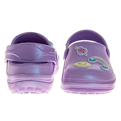 Sweethearts Candy Rainbow Toddler Girls Lightweight Slip-On Water Friendly Clogs